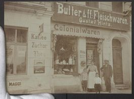 Fotografie Handlung Butter, Fleischwaren