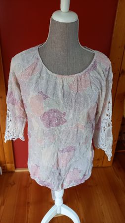Street One Bluse Blumenmuster Spitze 3/4 Arm Grösse 40