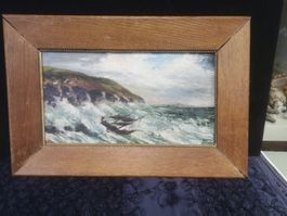 HUILE SUR TOILE SIGNÉE MONOGRAMME