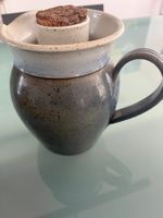 Krug aus Ton handgemacht mit Korkverschluss guter Zustand