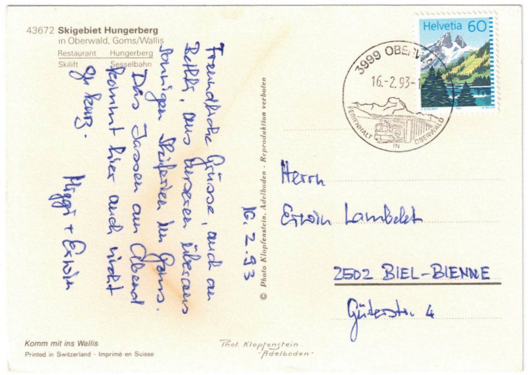 Ansichtskarten: Oberwald - 4 Bild AK – Gebraucht aus Binningen von Mountainrider 1