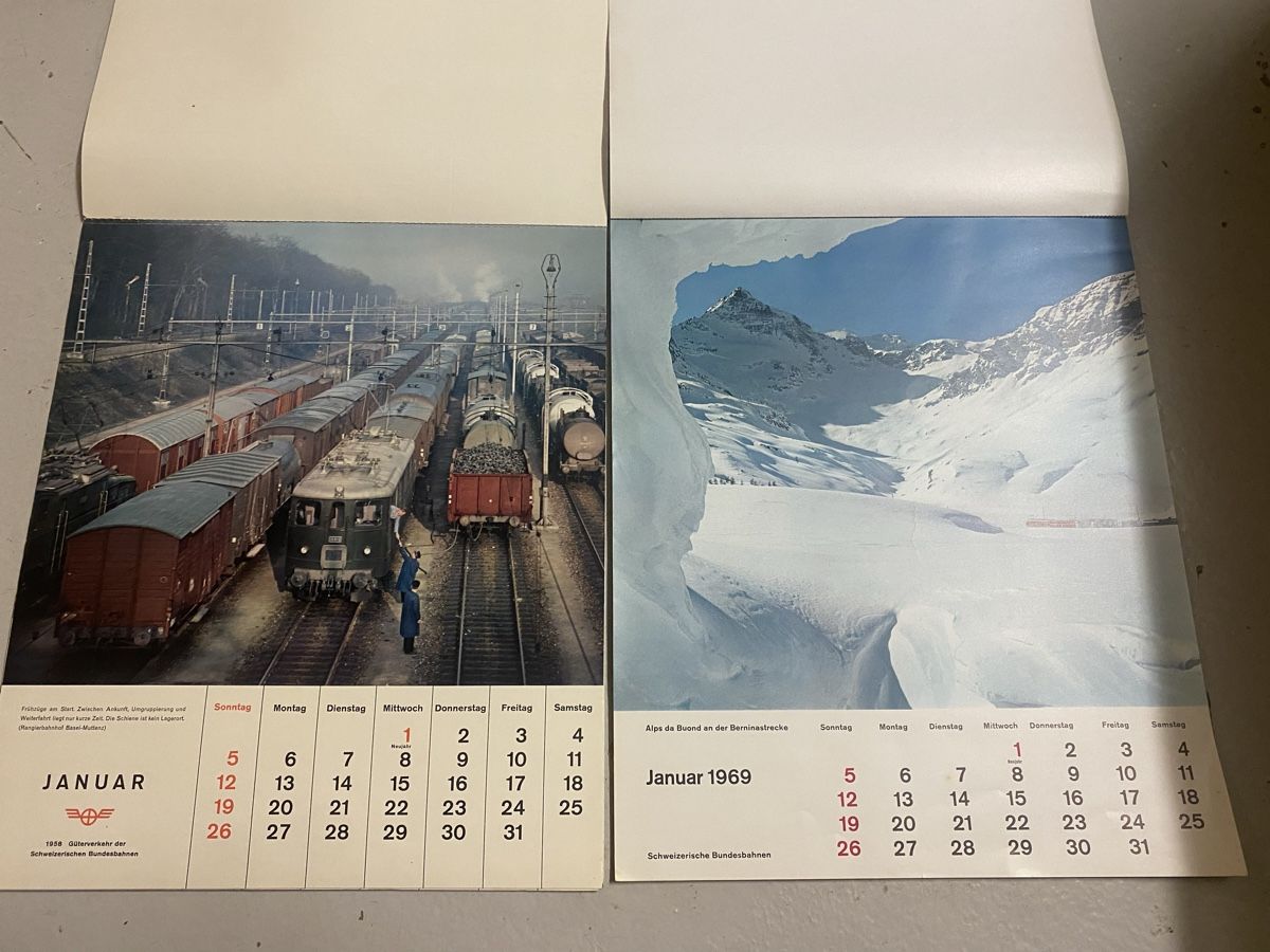 Calendari: SBB Kalender 1958 und 1969 – Usato da Mosnang venduto da Goldwasser 3