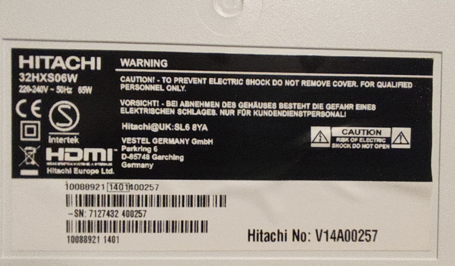 Hitachi Televisori: Hitachi 32" HD TV - Model 32HXS06W – Usato da Zollikofen venduto da okjass 3