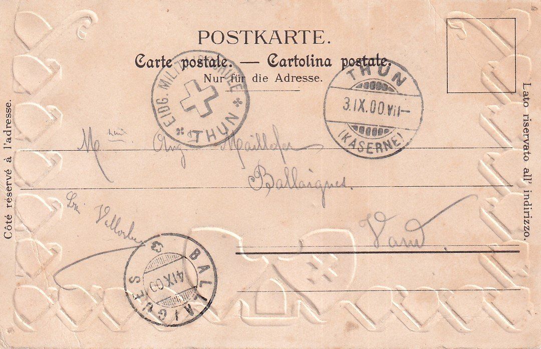 Ansichtskarten: Thun  BE   -  Kaserne     um  1 9 0 0 – Gebraucht aus Brig von Valcards54 1