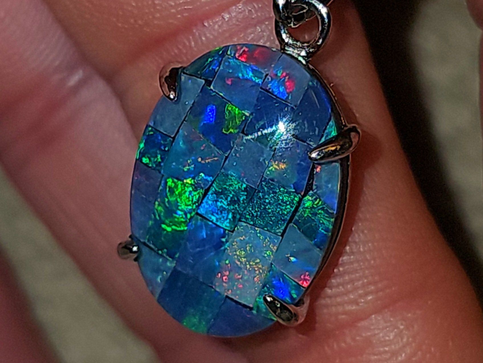 Ciondoli: Silber-Anhänger mit Australischer Opal Mosaik Triplette – Nuovo e nell'imballaggio originale da Uerkheim venduto da Winwinner 4
