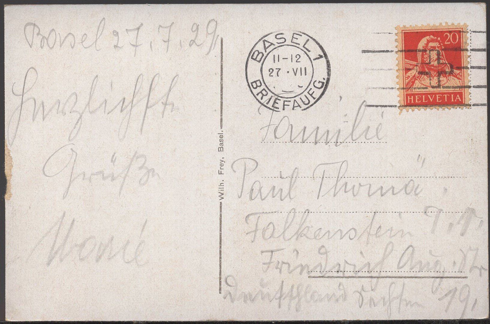 Cartoline postali: Basel  Schifflände  1929 – Usato da Aarau venduto da kufi44 1