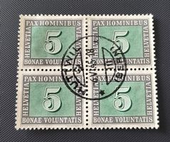 Viererblock Vollstempel Huttwil briefmarke