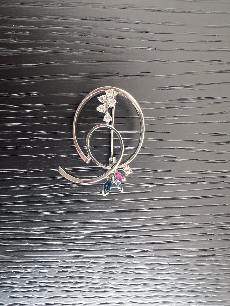 Broschen & Nadeln: Vintage Silber Brosche 800 mit Steinen – Gebraucht aus Herbligen von nic_q8yn