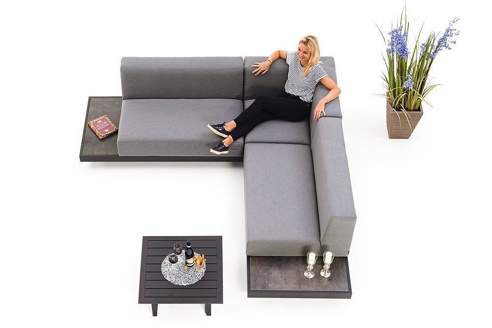 Divani: Gartenmöbel - Garten Lounge - Sunbrella Stoff grau – Nuovo e nell'imballaggio originale da Bern venduto da rattan-lounge 6