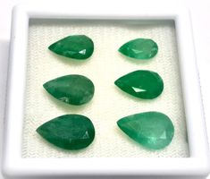 Lot 12.04 ct - 6x émeraudes Colombie - CERTIFICAT 2'170.- Fr