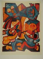 KINDER BEIM DRACHENSTEIGEN, LITHO