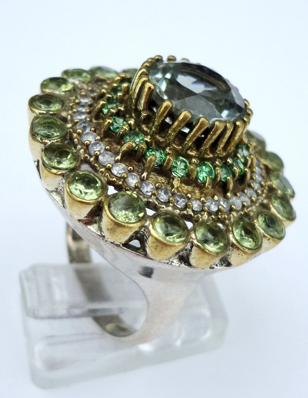 Anelli: Statement Ring, Silber 925, Rauchquarz und Peridot – Nuovo (secondo la descrizione) da Zürich venduto da adriben 5