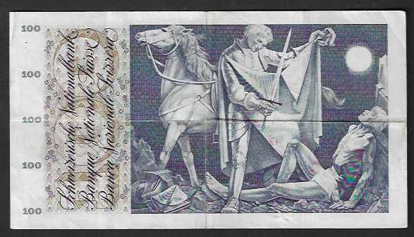 Billets de banque: CH  100  Fr.  24  Januar  1972  Gebraucht – D'occasion à Gordola par coinsandnotes 1