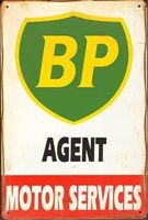 Rusty Blechschild-BP AGENT MOTOR SERVICE - 30 X 40 CM