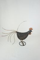 Schwarz-brauner Dekohahn aus Metall