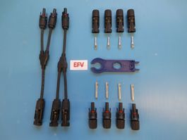 MC4 Y-Verteiler 2 Fach Flex Inkl. 4 Stück MC4 Stecker SET