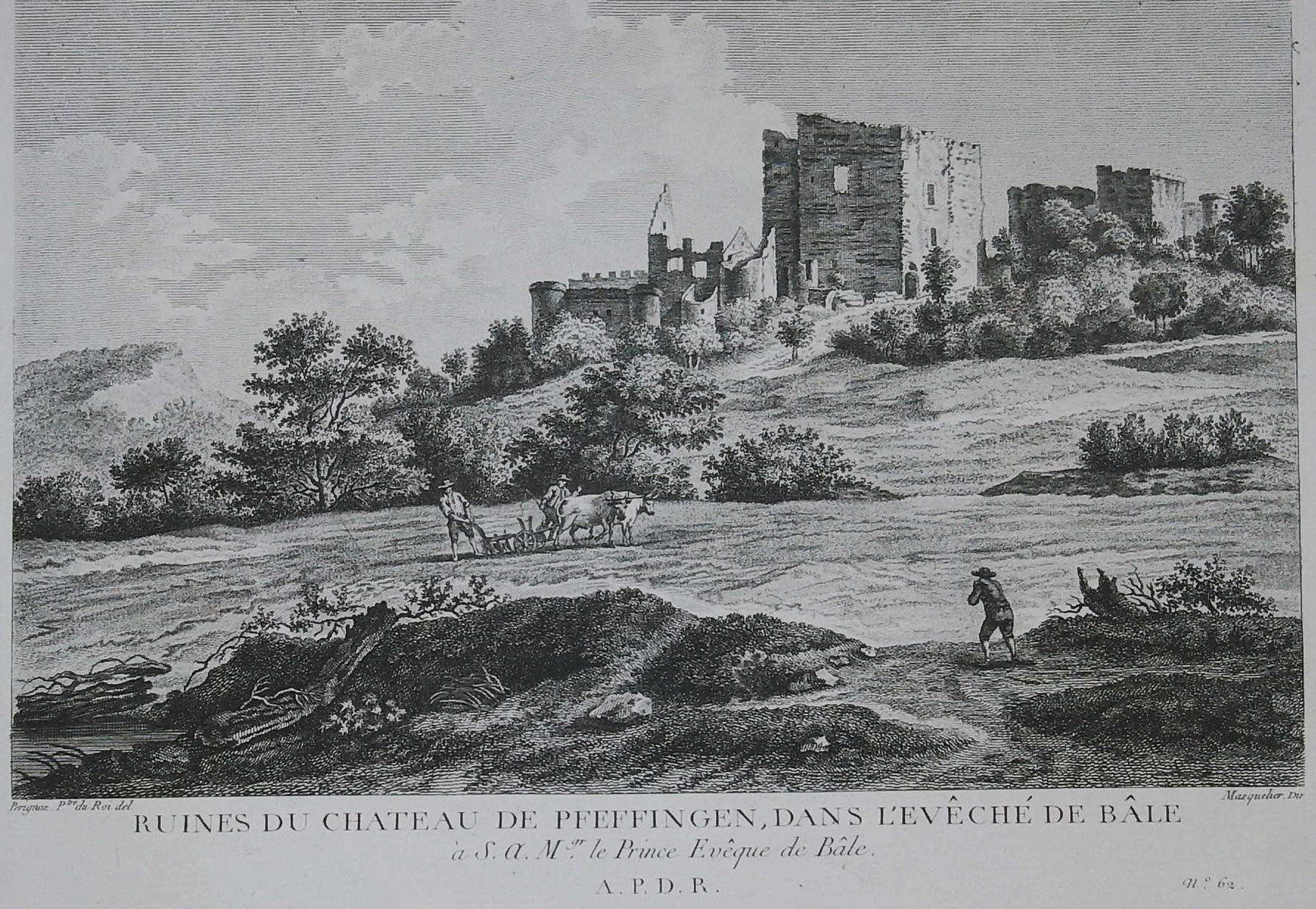 Stiche: Pfeffingen Originalkupferstich 1780 – Gebraucht aus Rafz von Helvet32 1