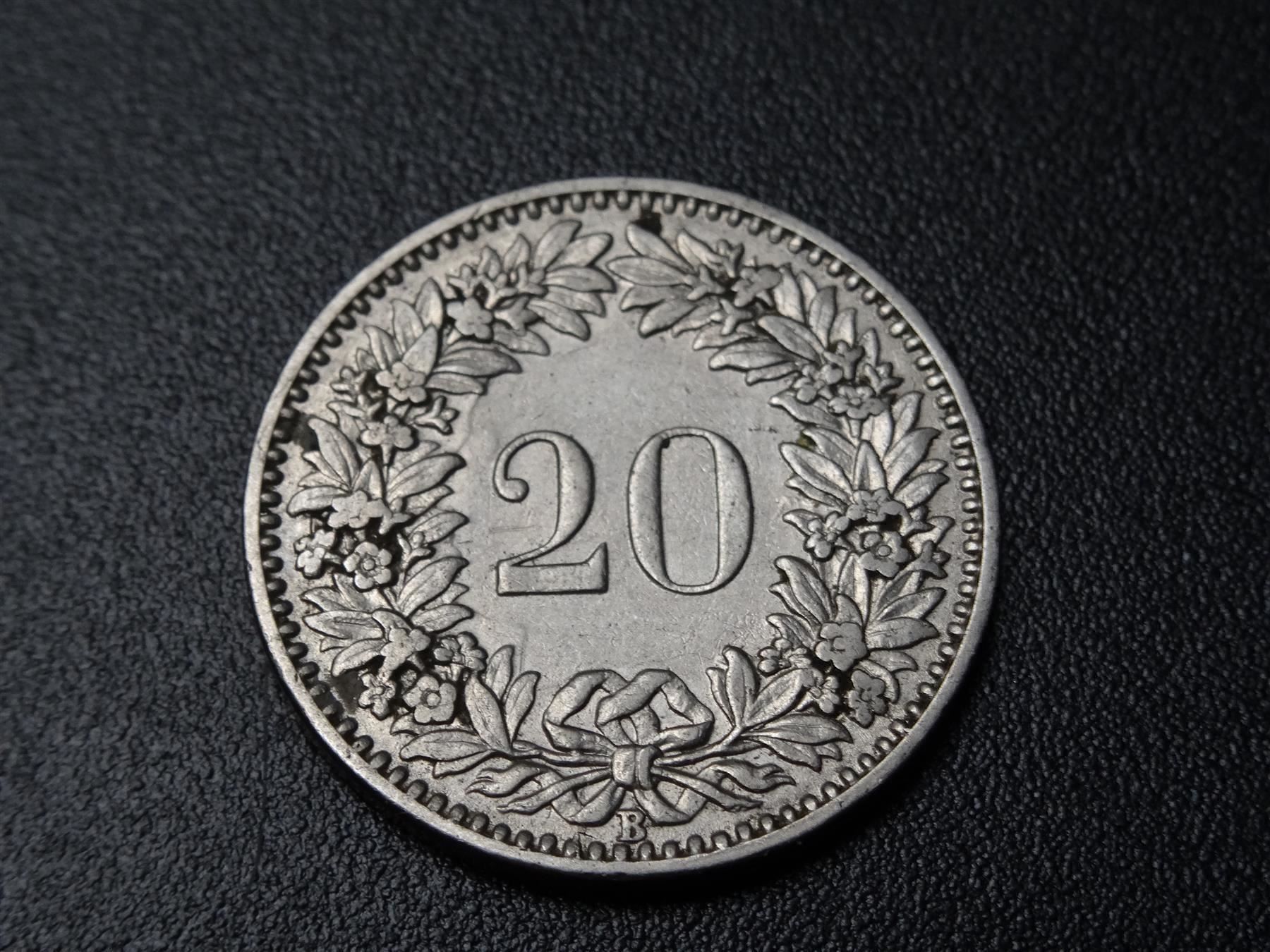 Alle Münzen: Schöner 20 Rp. 1909 ab Fr. 2.-- – Gebraucht aus Lupfig von JUTA09 1