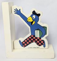 Seltene Globi-Buchstütze Holz - Globi Verlag 