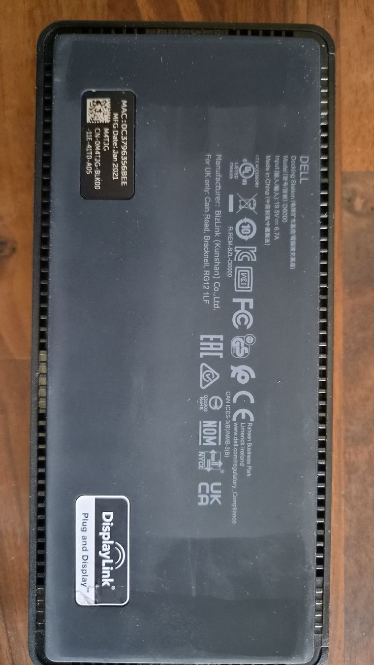 Dell Docking station: Dell D6000 USB-C Dockingstation mit Netzteil 130W  – Usato da Teufen ZH venduto da finetec 5