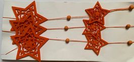 schöne Filzsterngirlande Ornament orange