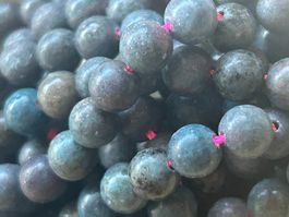 Strang echte sapphire ruby beads 6 mm