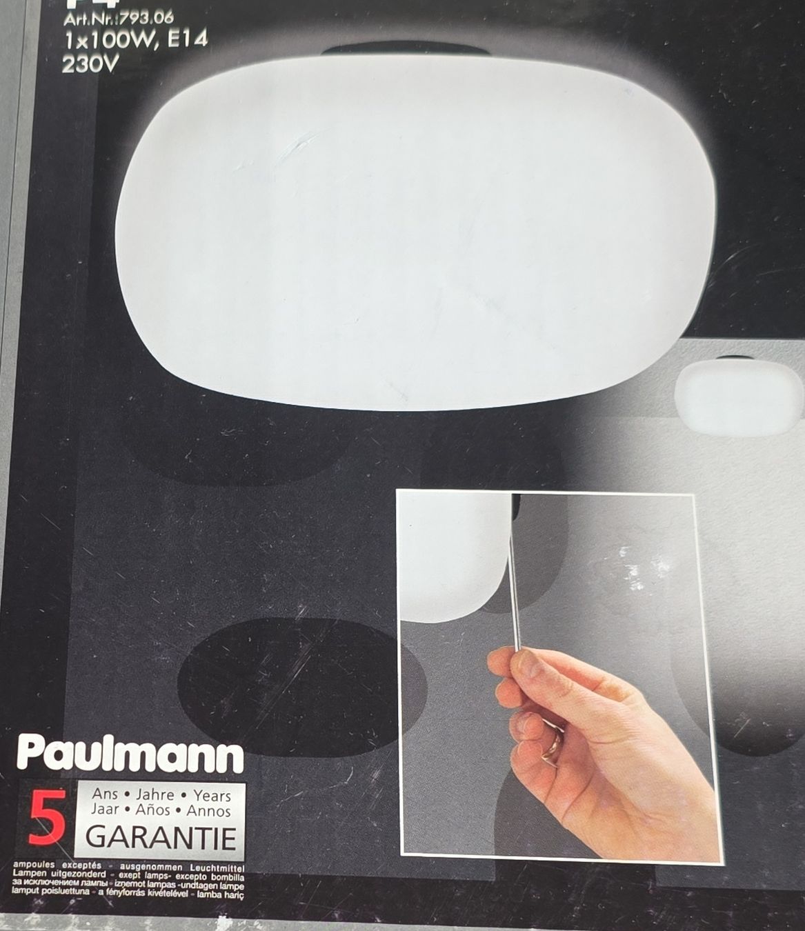 Paulmann Kronleuchter & Deckenlampen: Paulmann Deckenleuchte P4 1x100W E14 220V neu – Neu und originalverpackt aus Arbon von MadameLuLa9320