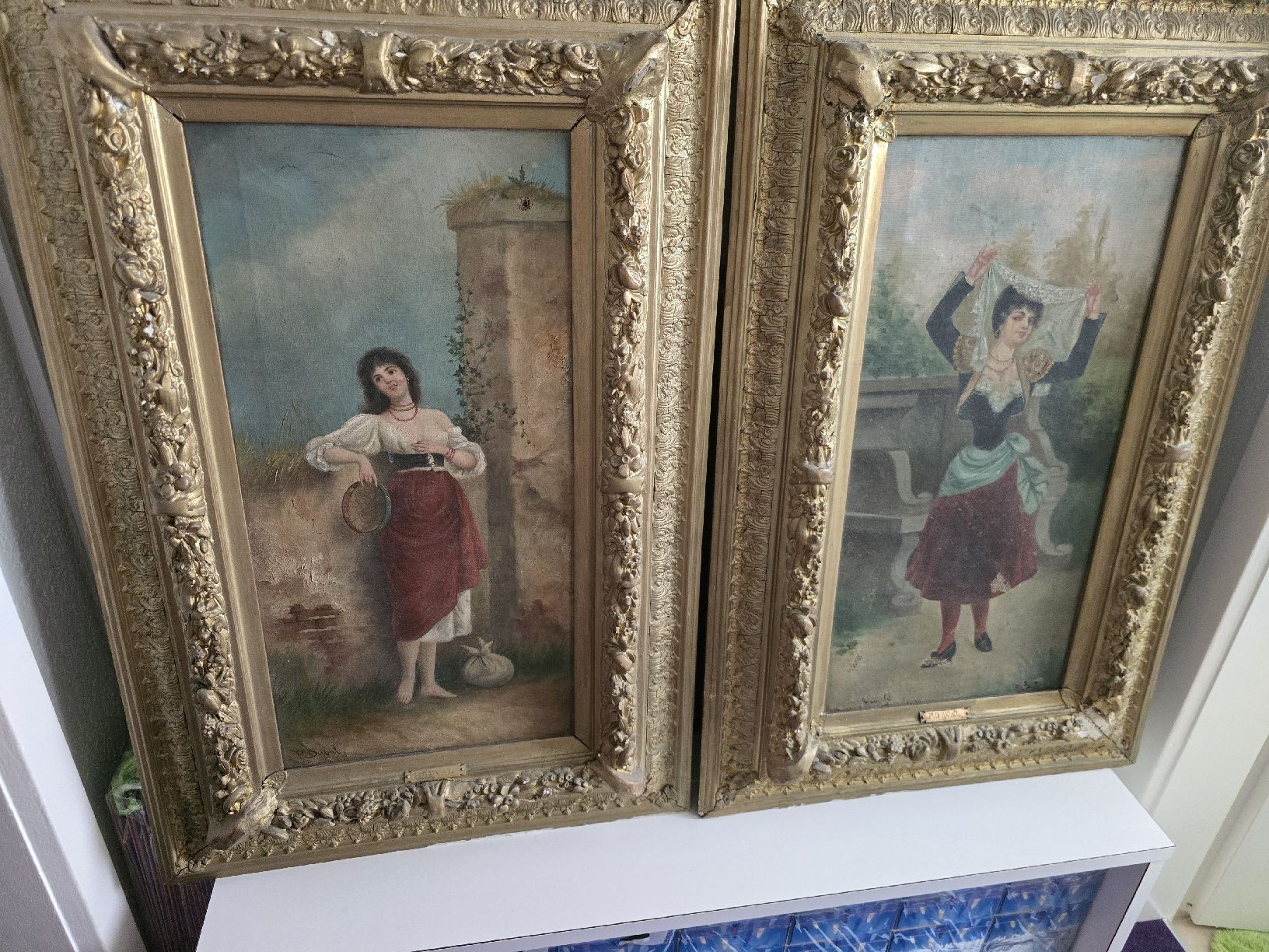 Dipinti: 2 alte Oelbilder .. Gem. Bilder ... – Usato da Zürich venduto da Antiquedealer