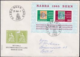 1965, W43 auf sauberem Brief von BERN (NABRA)