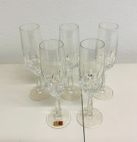 5 Sektgläser Spiegelau Kristallglas gebraucht guter Zustand