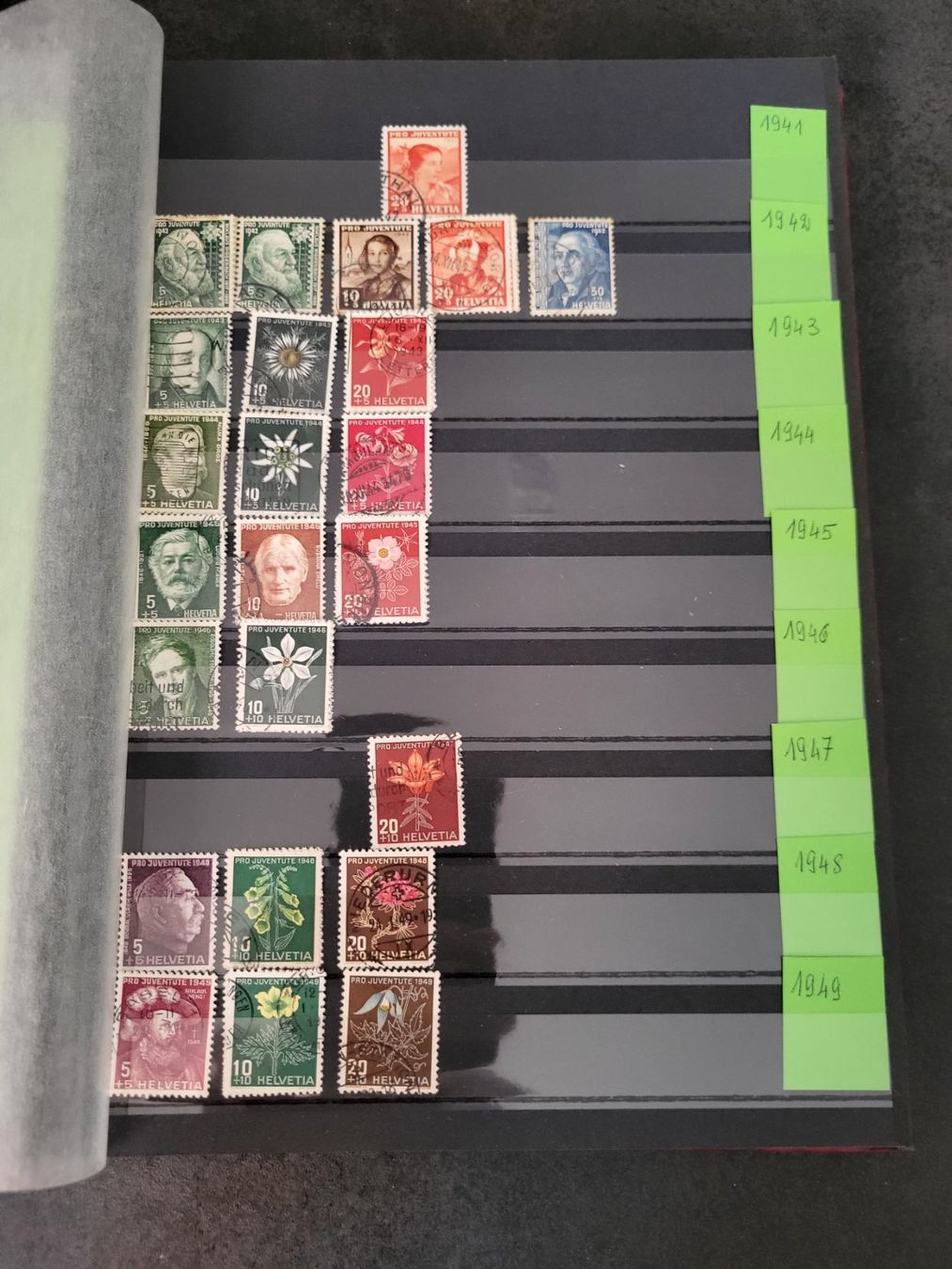 Alle Briefmarken: Sammlung Album Schweiz - Pro Juventute – Gebraucht aus Rümlang von Turrin 3
