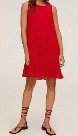 MANGO RED MIDI DRESS