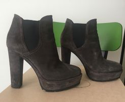 PRADA Stiefel Leder grau 38