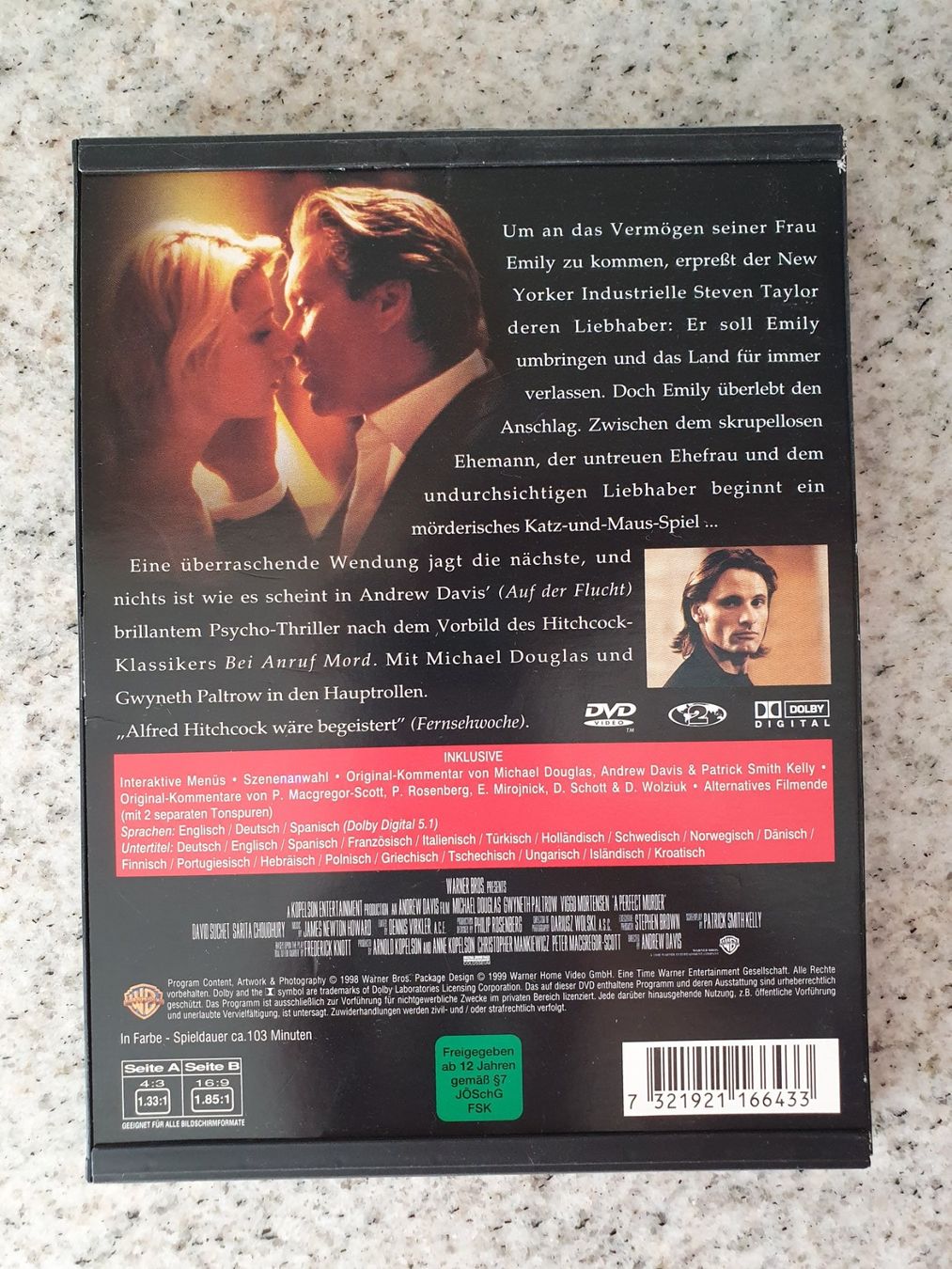 Alle DVDs: DVD - Ein perfekter Mord, Michael Douglas, Gwyneth Paltrow – Gebraucht aus St. Margarethen TG von Schachmatt 1