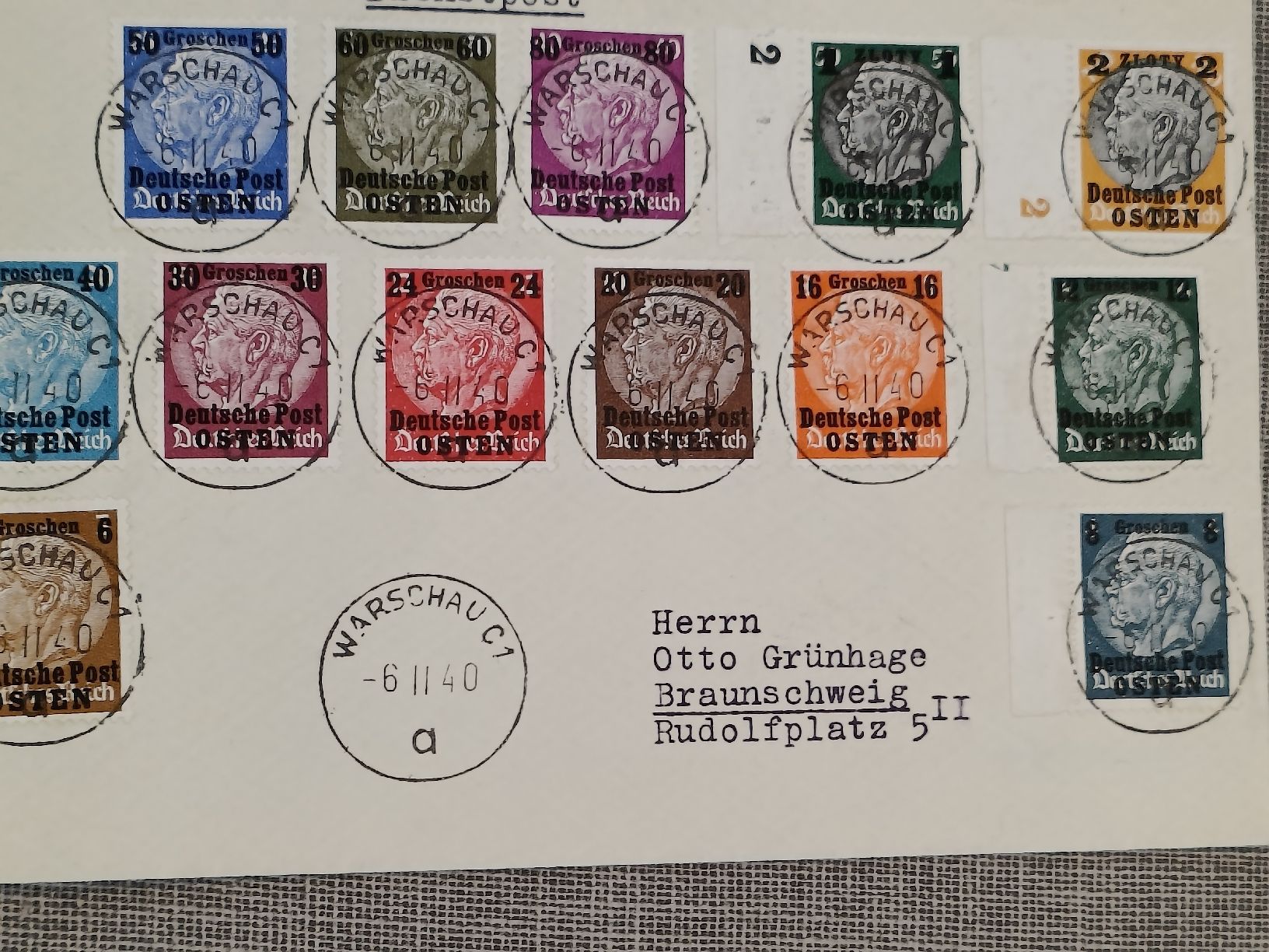 Tutti i francobolli: Brief Deutsches Reich Deutsche Post Osten 1940 – Usato da Brugg AG venduto da Ente015 1