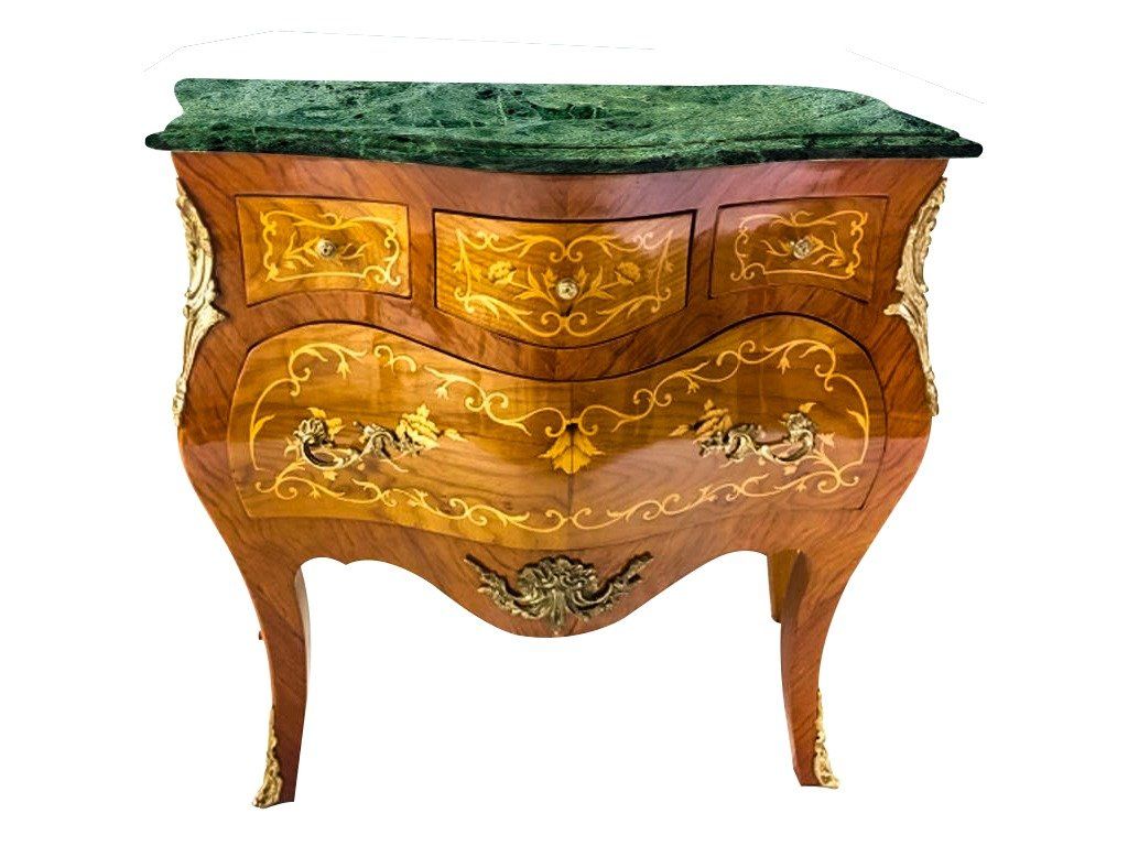 Kommoden: Commode de style Louis XV Marqueterie, – Gebraucht aus geneve von louisart