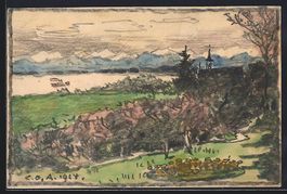 Handgemalt sign. Carl O. Arends: Kapelle