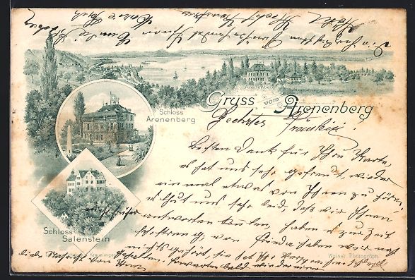 Cartoline postali: Litho Arenenberg, Schloss Arenenberg, Sc – Usato da Berlin venduto da bartko-reher