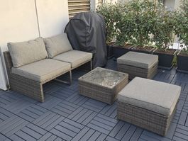 Garten Lounge Set Rattan Optik mit Tisch gebraucht