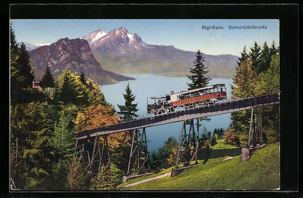 Cartes postales: Rigi-Bergbahn auf der Schnurtobelbrücke – D'occasion à Berlin par bartko-reher