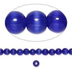 Perle (finte): 10 Cateye Glasperlen   dunkelblau 8mm – Nuovo (secondo la descrizione) da Alpnachstad venduto da perlengaby