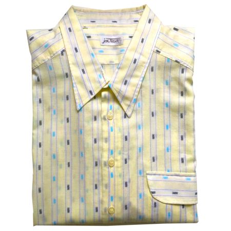 Hemd Gr. L Herren hellgelb Streifen VINTAGE 1960s