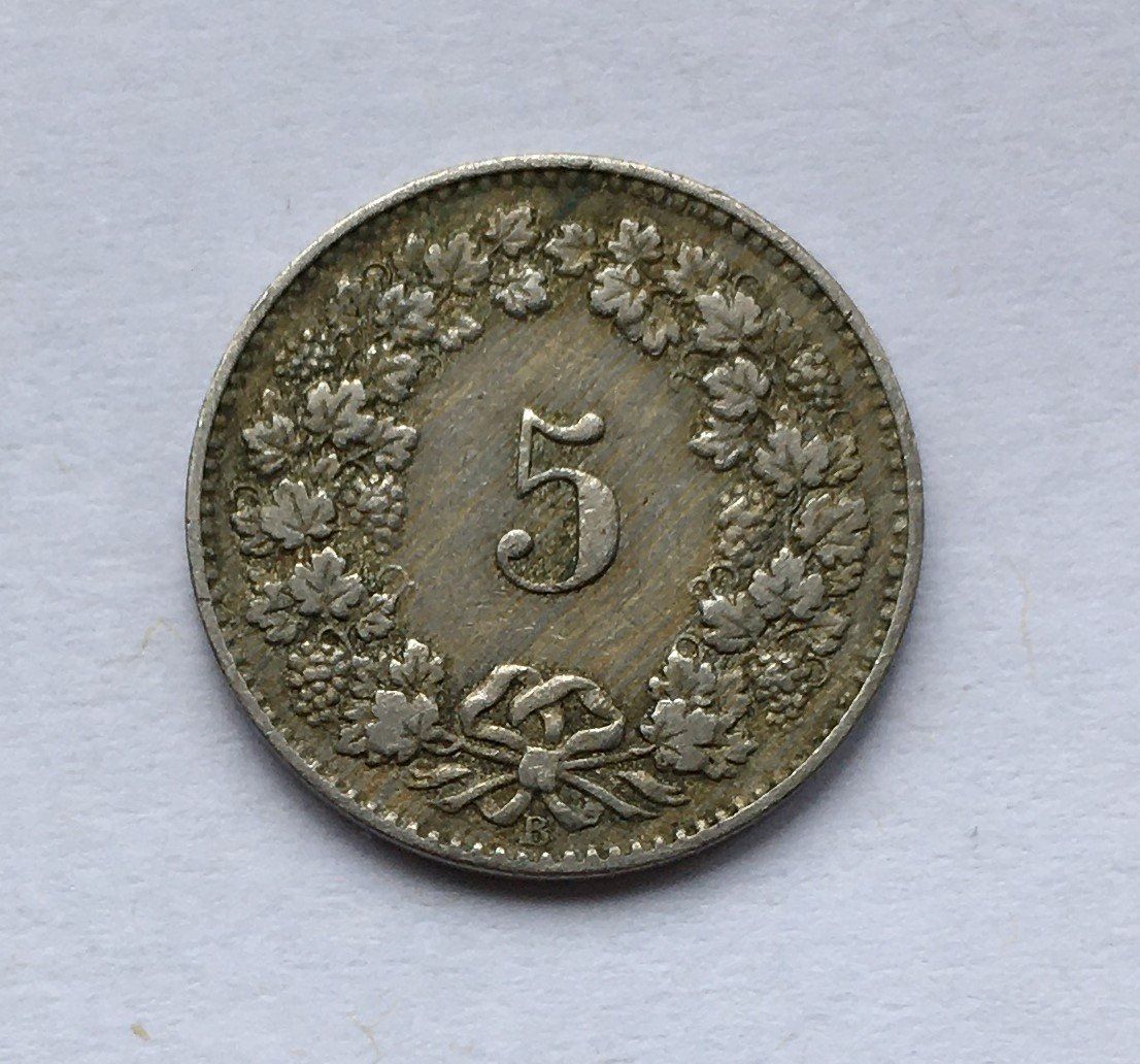Tutti le monete: 1889 5 Rappen ss – Usato da Kirchberg SG venduto da Helveticus00 1