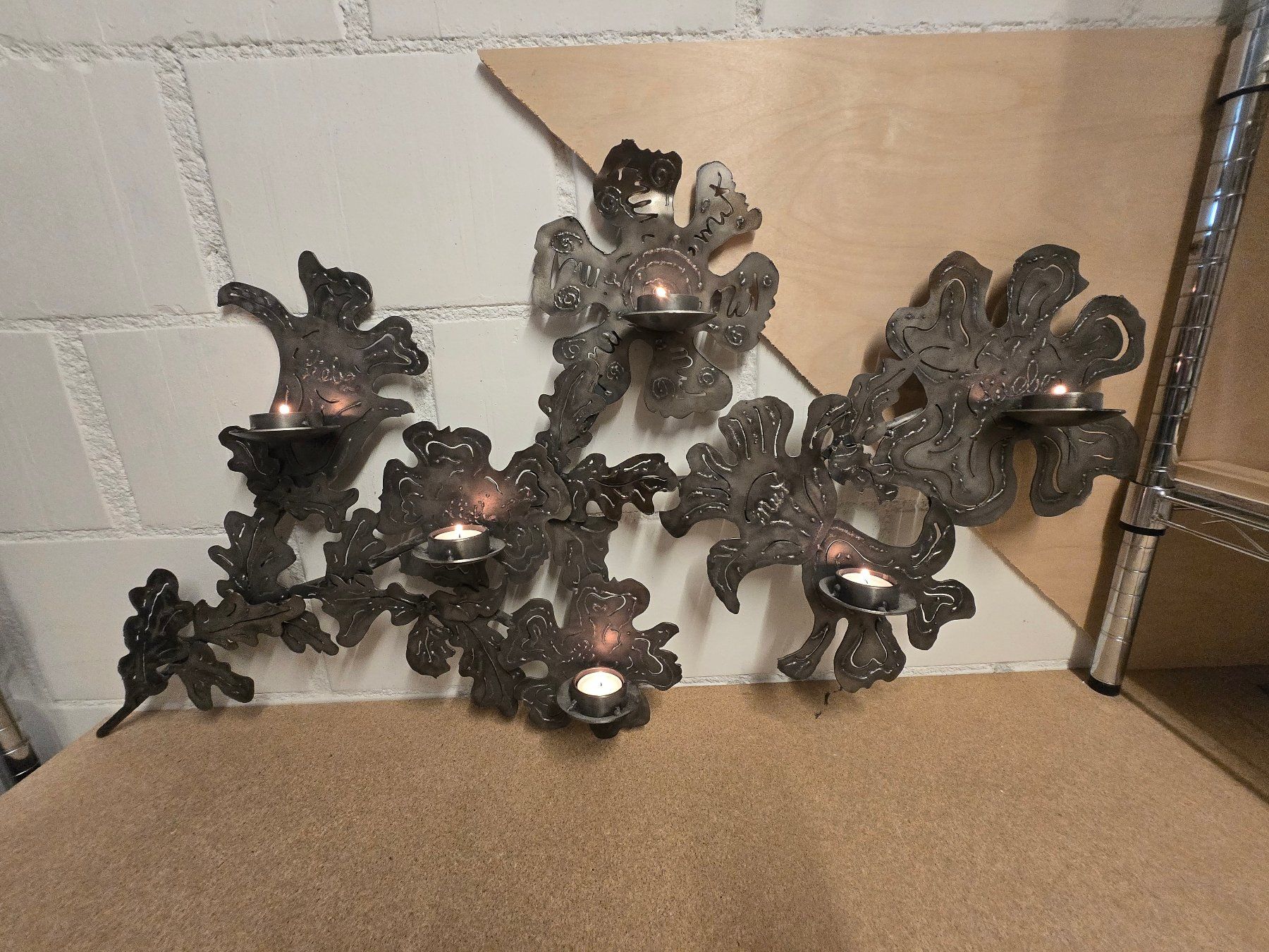 Kerzenständer: metallischer Wand-Kerzenhalter – Gebraucht aus Baar von Golleria 1