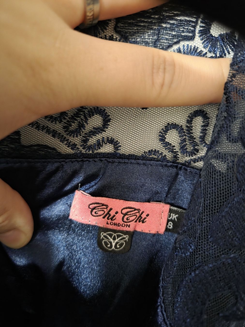 Vestiti: Dunkelblaues Spitzenkleid – Nuovo (secondo la descrizione) da Heiden venduto da A1inaH 4