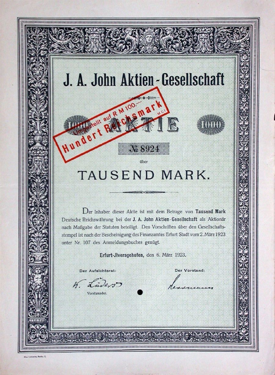 Documenti: J.A. John AG Schornsteinaufsatz- & Blechwarenfabrik  - 1923 – Usato da Solothurn venduto da Sgasche