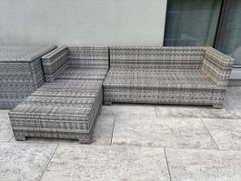 Loungemöbel Rattan Optik grau Set 2-teilig