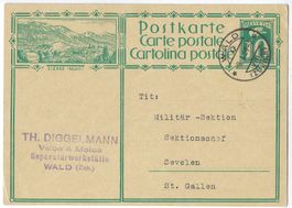 1929 Bildpostkarte Nr. 115-014 Bild SIERRE, gestempelt Wald