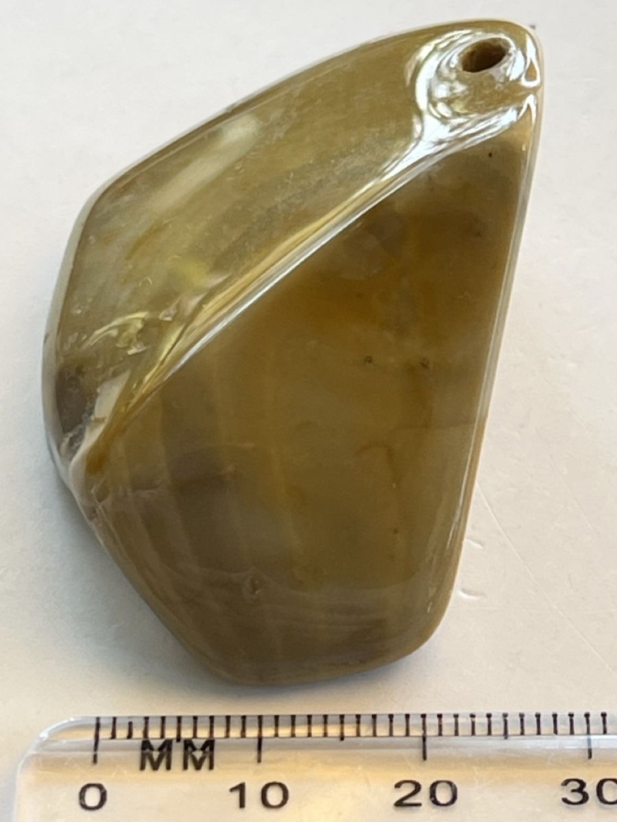 Minerali & Pietre curative: Rundum geschliffen und polierter Silex / Flint, gebohrt – Usato da Uster venduto da Arrayo 1