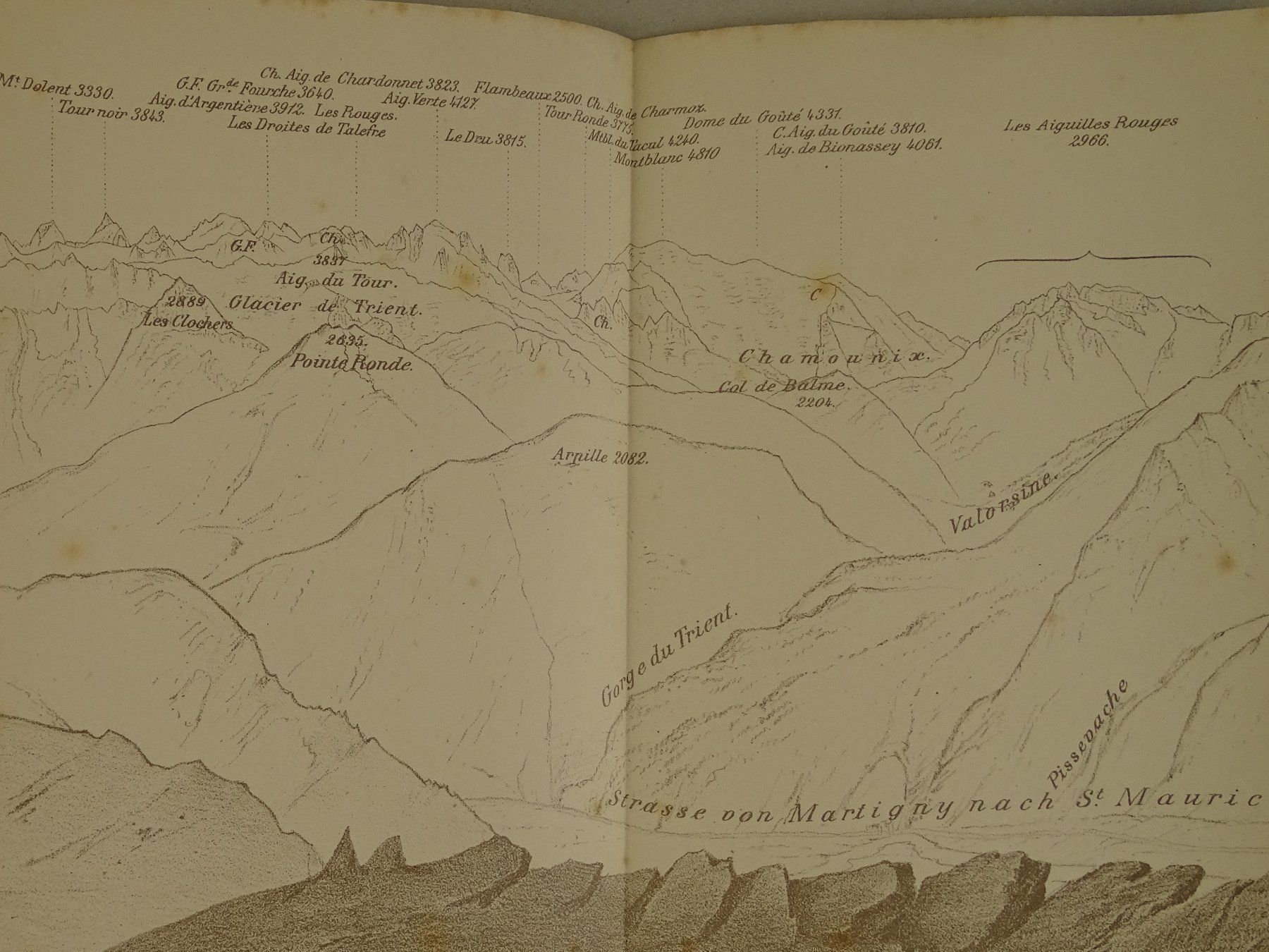 Cartine & Atlanti: PANORAMA VOM VOM GIPFEL DER DENT DE MORCLES 1882 – Usato da Grüningen venduto da Kartensammler 2